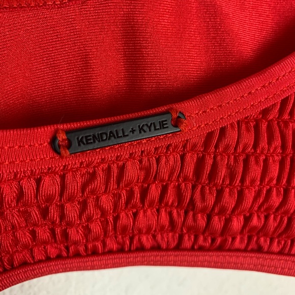 Kendall + Kylie Red Henley Bikini Top - Sz M - Picture 6 of 12